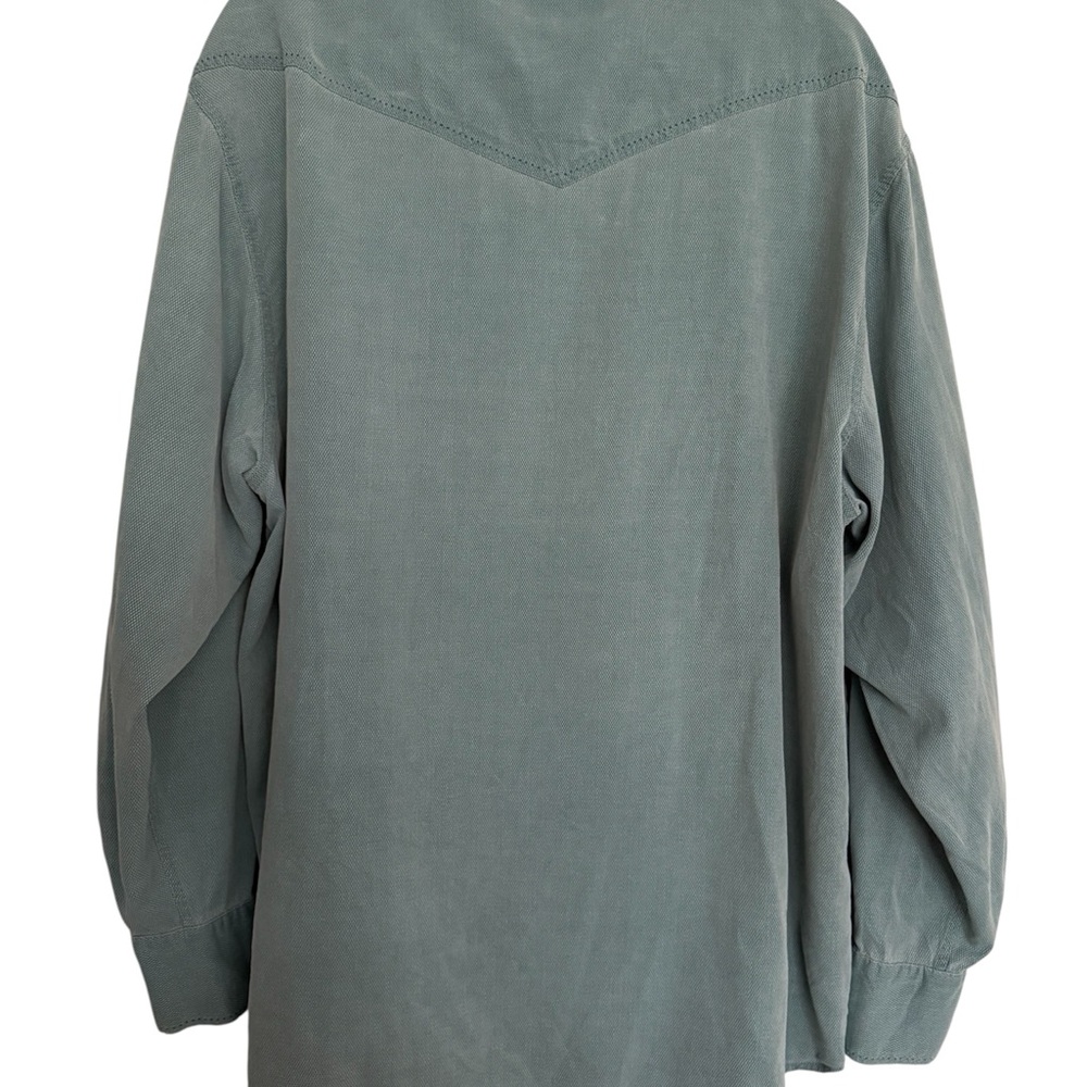 Pendleton Teal Silk/Cotton Button Down Shirt - image 5